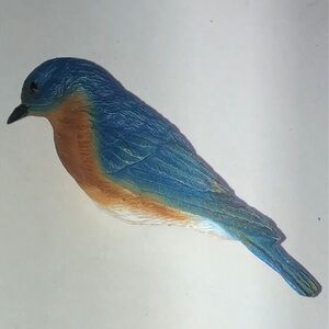 Vintage Blue and Brown Bird Brooch Pin